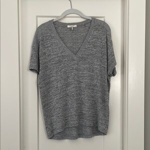 Rag & Bone Gray V-Neck Short Sleeve Top